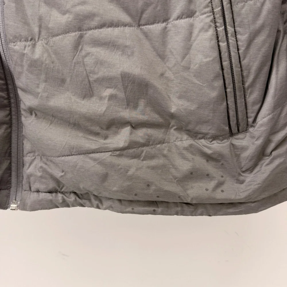 The North Face Puffer Jacket Men XXL Grey Quilted Insulated Full Zip Mock Neck